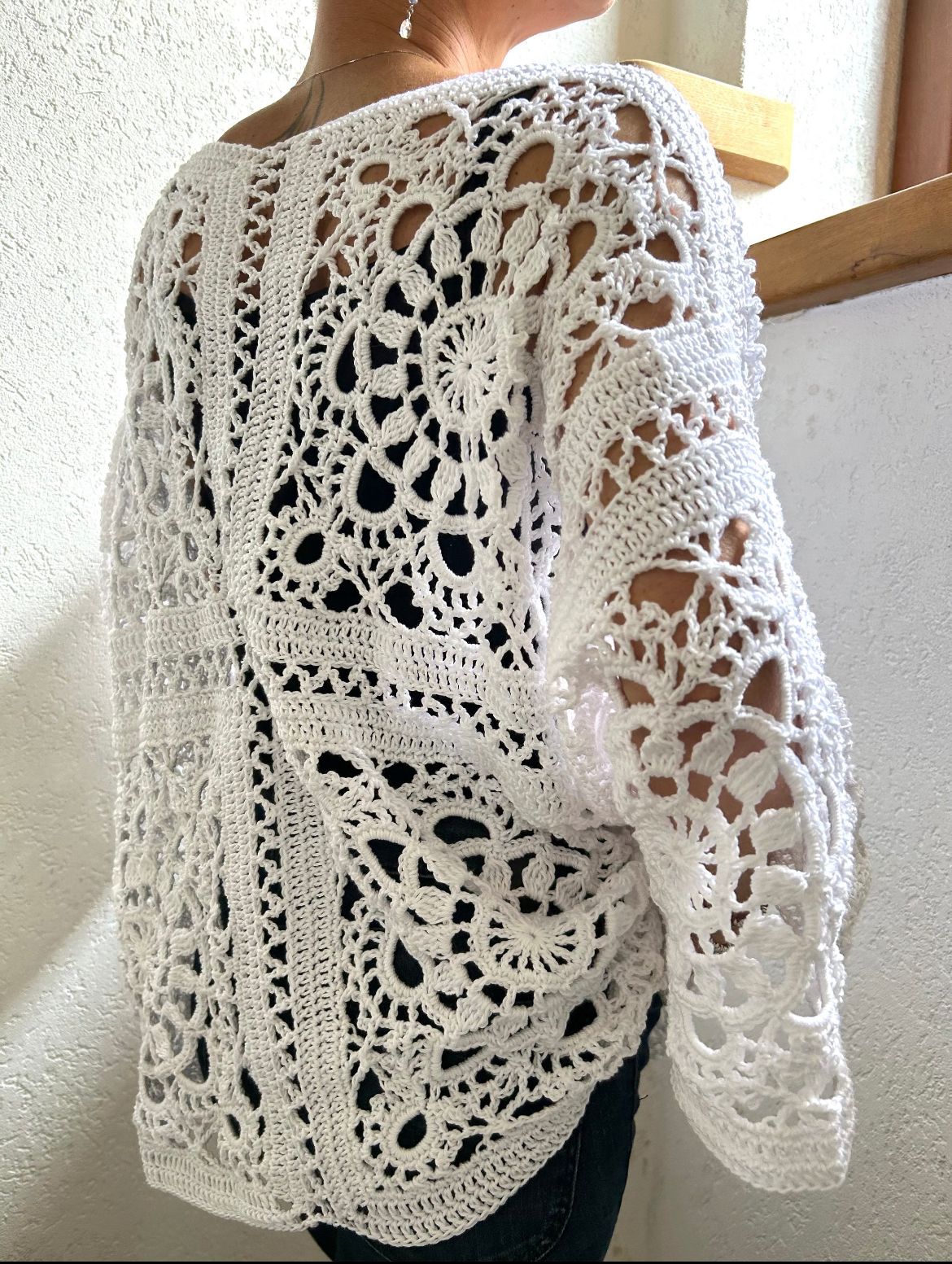 Modèle PDF de pull en dentelle au crochet 🇩🇪