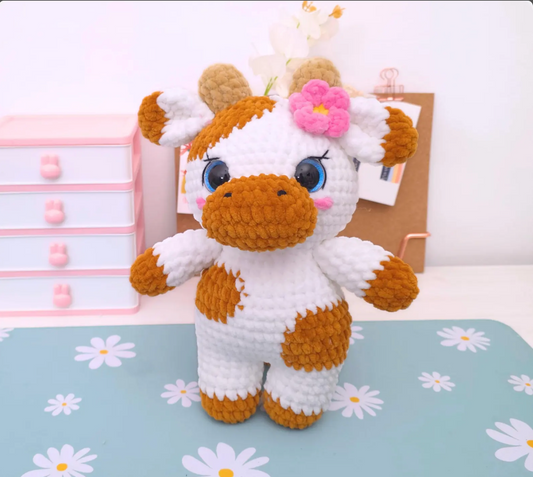 Patron de crochet PDF Vache avec salopette 🇫🇷