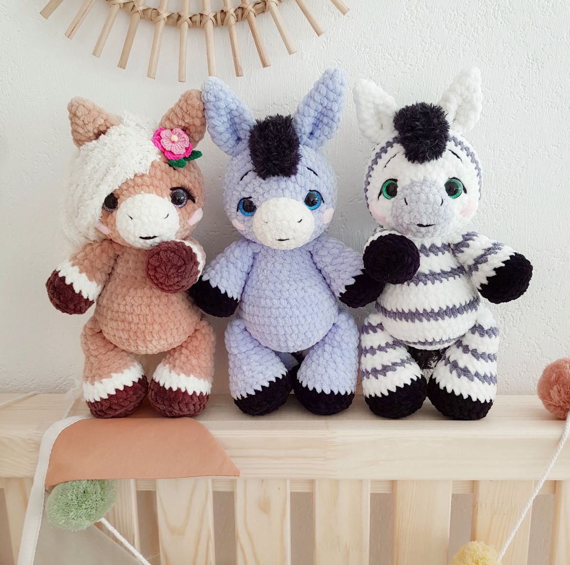 Patron de crochet 4 en 1 d'animaux à sabots mignons (PDF) 🇩🇪