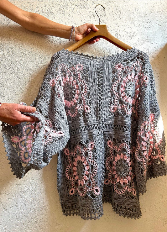 Modèle PDF de pull en dentelle au crochet 🇩🇪