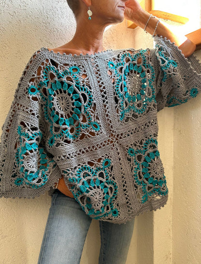 Modèle PDF de pull en dentelle au crochet 🇩🇪