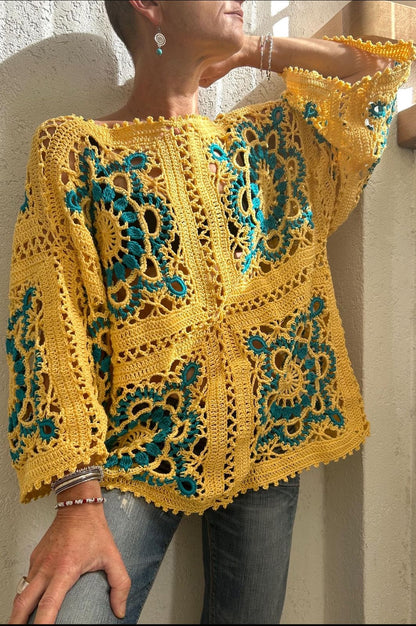 Modèle PDF de pull en dentelle au crochet 🇩🇪