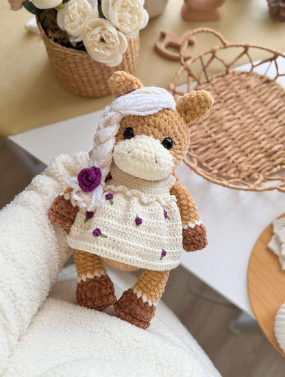 Modèle de crochet Lieveke Cheval + Robe en PDF 🇩🇪